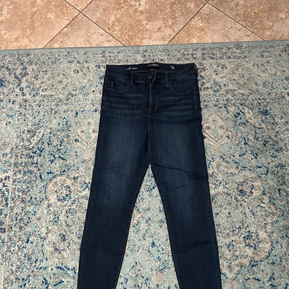 Liverpool Blue HighRise Ankle Skinny Jeans Classic Fit